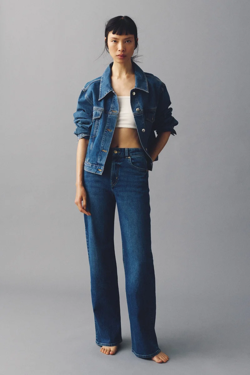 H&M  Wide High Jeans for Women | Best Price UAE